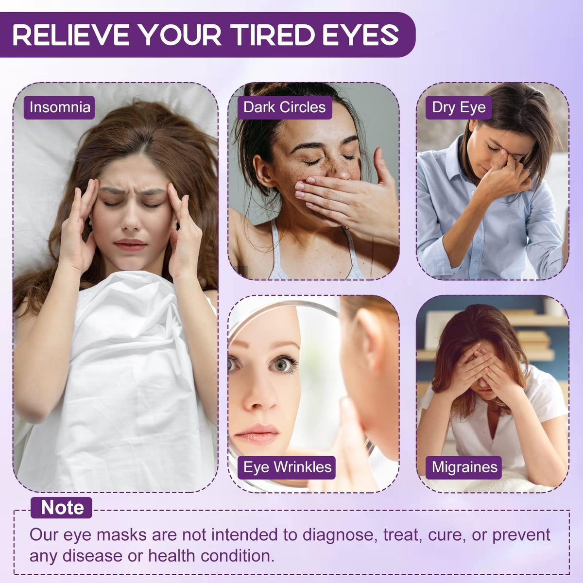 XPCARE 24 Pack Steam Eye Mask Disposable for Dry Eyes Cornea Care-Lavender