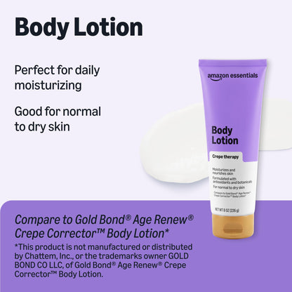 Amazon Essentials Crepe Smoothing Body Lotion for Normal to Dry Skin with Moisturizers and Antioxidants, 8 Oz 1 Pack