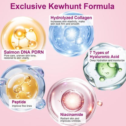 Salmon DNA PDRN Collagen Jelly Gel Mask, Overnight Face Mask, Hydrogel Mask with Peptide Niacinamide for Glass Glow Skin - Elasticity, Hydrating, Firming,Plump, Fine Line, Skincare Self Care Gift, 5ea