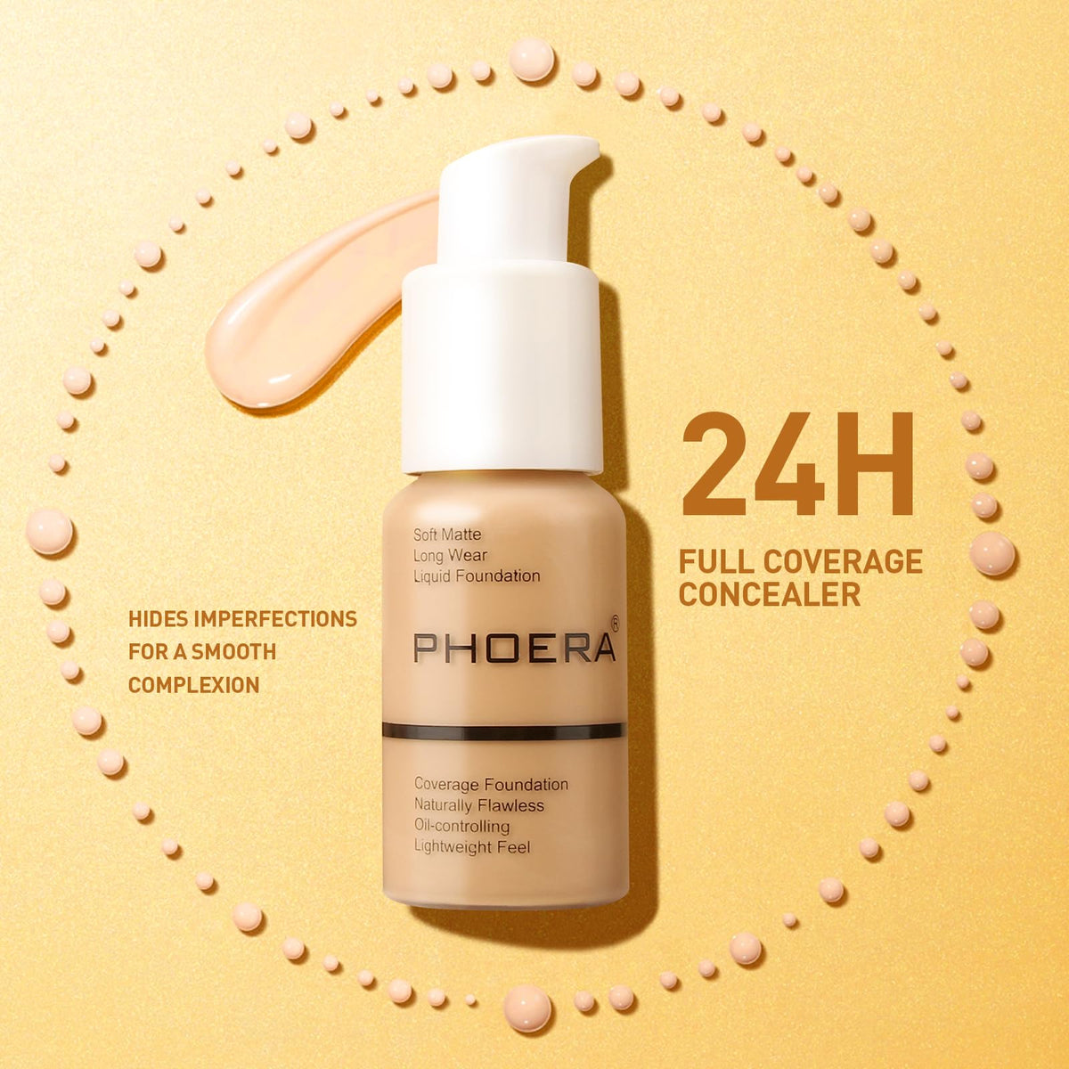 PHOERA Foundation Makeup,Full Coverage Foundation for Older Women