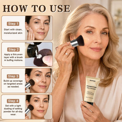 QIUFSSE Color Changing Foundation for Mature Skin,Face Makeup - 02 Medium