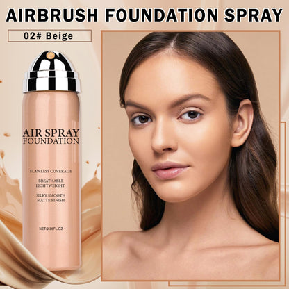 QIUFSSE Air Brush Makeup Foundation for Mature Skin (02 Beige)