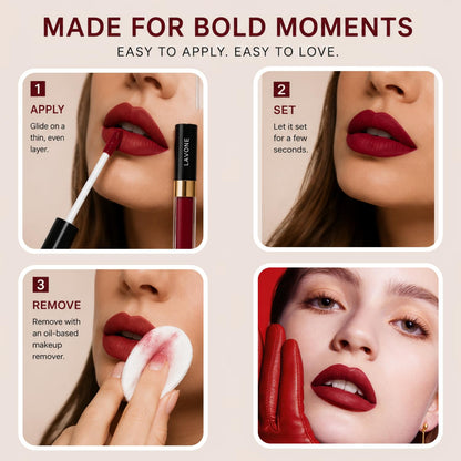 LAVONE Matte Lipstick, Long Lasting Lipstick for Women - Crimson Party