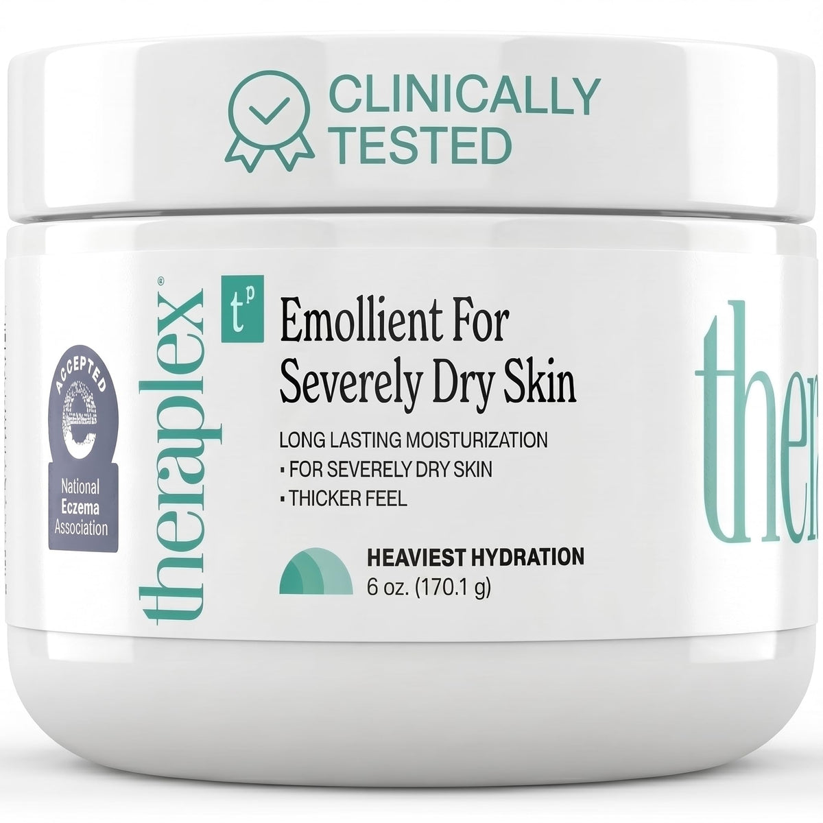 THERAPLEX Emollient Cream for Dry Skin - No Parabens or Preservatives, Noncomedogenic, Fragrance-free, Dermatologist Recommended - Long-lasting Moisturizing Cream and Heaviest Hydration (6 Oz)