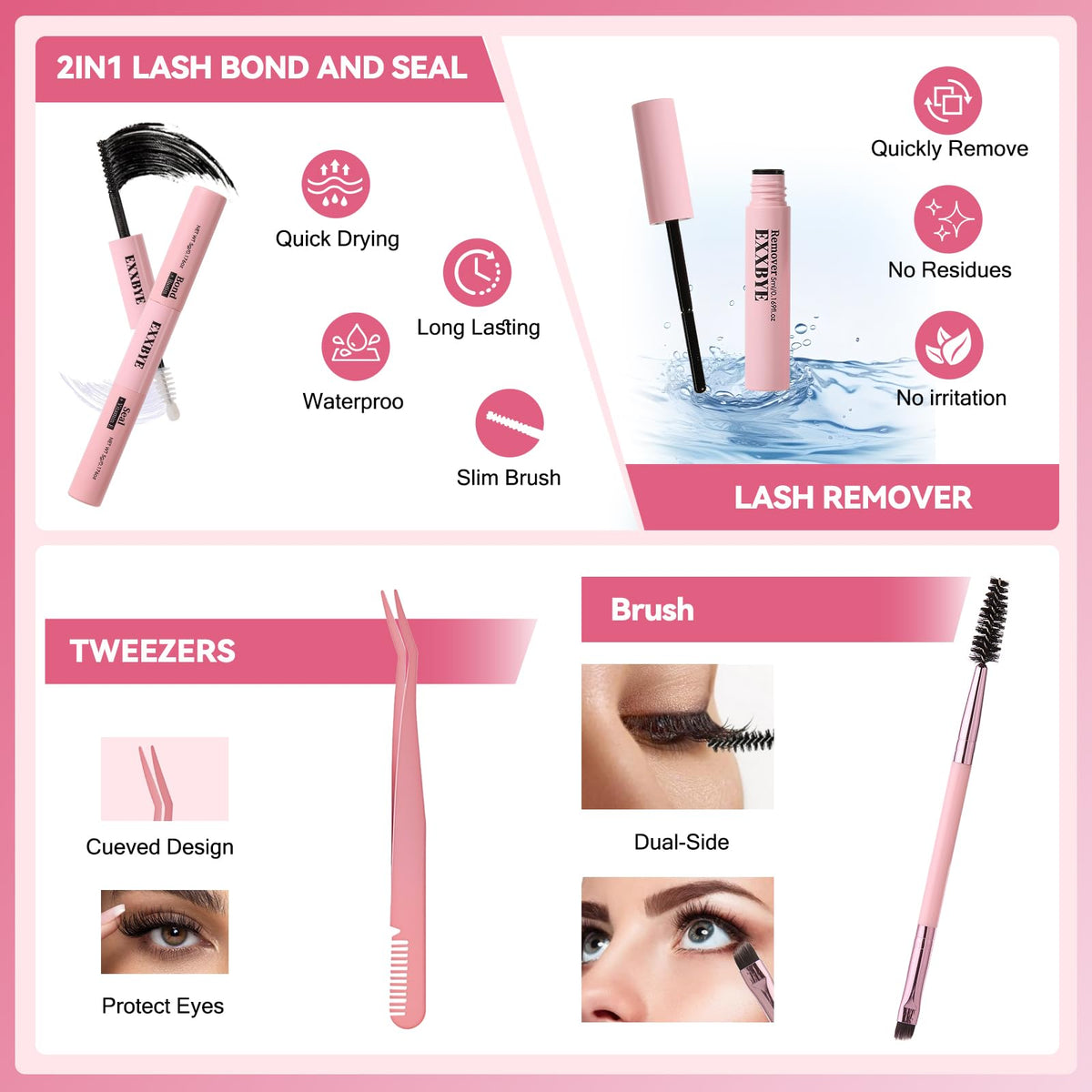 Wispy Lash Clusters Kit 800pcs Lash Extension Kit DIY Eyelash Clusters 30D&40D&50D Lashes Clusters 8-18mm With Lash Bond and Seal, Lash Tweezers, Lash Remover，Lash Brush