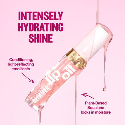 REVLON Super Lustrous Glimmer Lip Oil, 008 Just Toasty, 0.13 fl oz