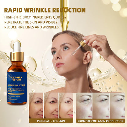 Olavita Liquid Solution Anti Aging Serum, Olavita Serum Vitamin C & E Serum, Promotes Skin Collagen Production, smoothes wrinkles and fine lines (2PCS)
