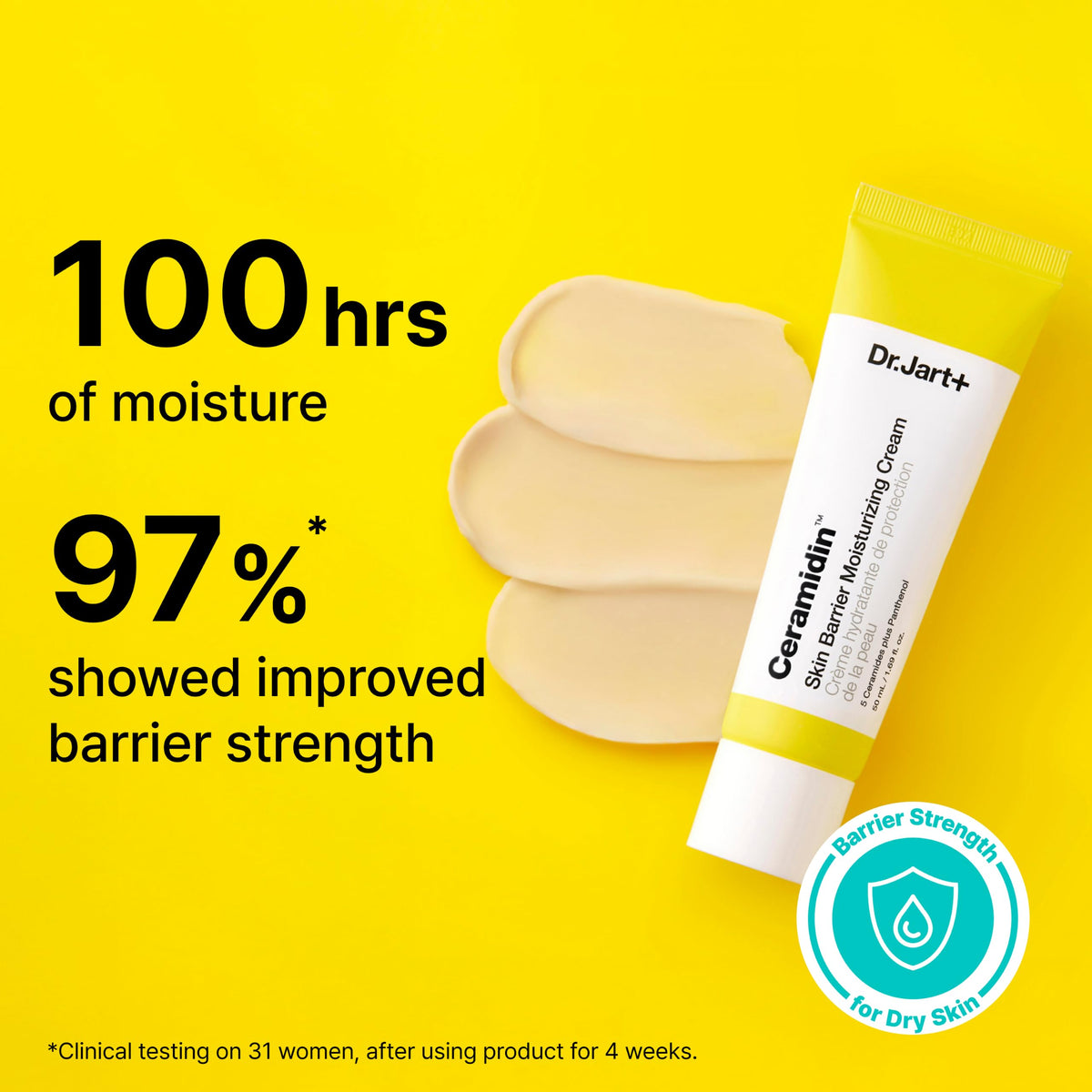 Dr.Jart+ Ceramidin Skin Barrier Korean Face Cream Moisturizer with Ceramides and Panthenol | Korean Skin Care | Travel Size, 0.5 Fl Oz