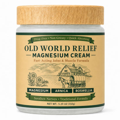 OLD WORLD RELIEF Magnesium Amish Cream, Total Nerve Soothing Formula Magnesium Lotion with Arnica, Boswellia, Arnica ＆ MSM, 150g(1)