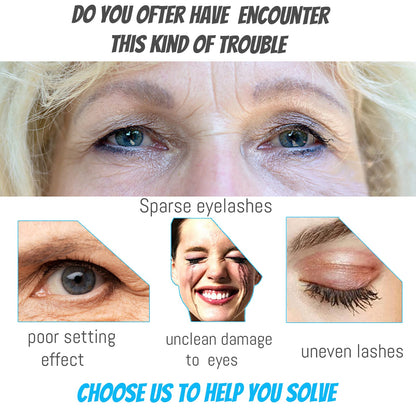 Mascara for Older Women 60 Plus, Mascara for Seniors with Thinning Lashes, Hypoallergenic Sensitive Eyes, Black Volume and Length, Waterproof Smudge Proof(1pc)