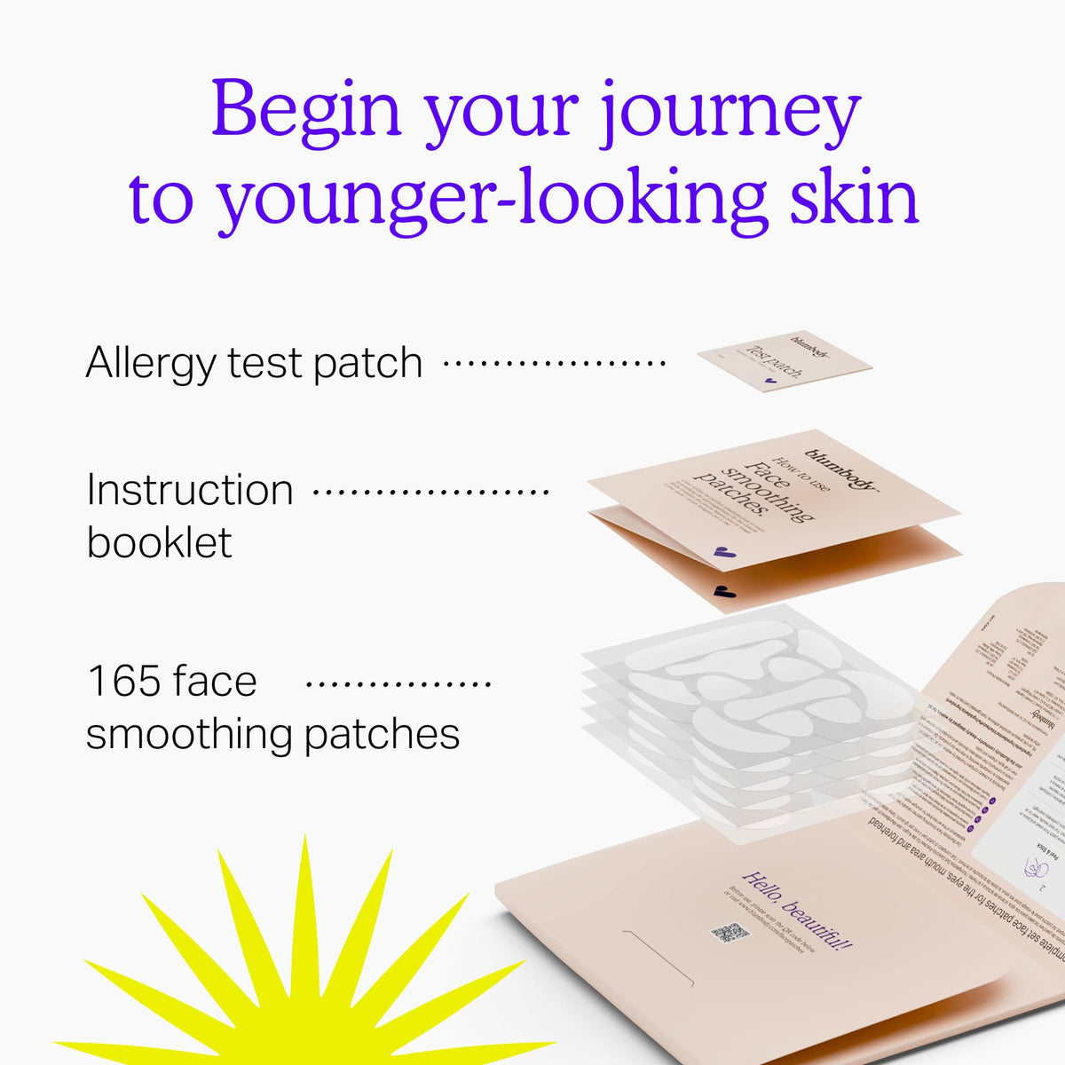 BLUMBODY Face, Forehead Wrinkle Patches - Anti Wrinkle Facial Patches to Smooth Eye, Mouth, Forehead Wrinkles - Non-Silicone Face Tape for Fine Wrinkles between Eyes, Face - Patches (30 day supply)