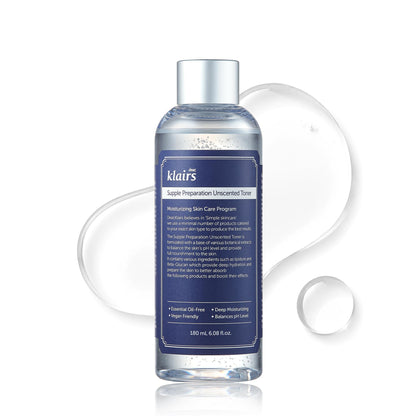 DearKlairs Unscented Toner | Hyaluronic Acid Korean Toner for Sensitive Skin, Skin Flooding & High-Active Layering, Vegan, Essential Oil Free, Ethanol Free, 6.08 fl oz