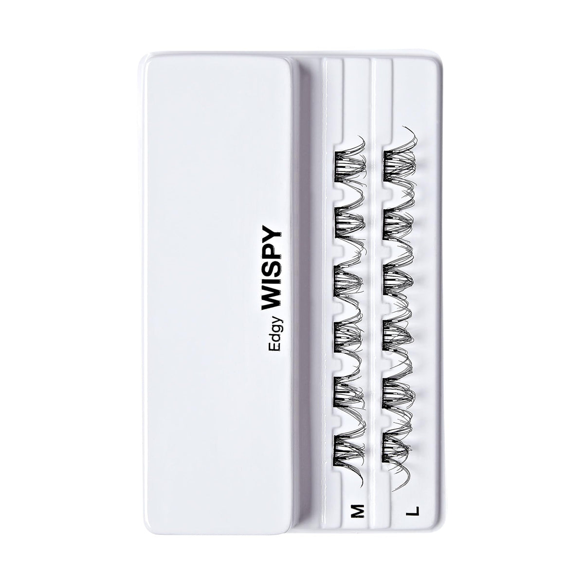 Kiss Impress Falsies Press On Self Adhesive Eyelashes, 14mm-16mm Natural Volume Press On Lashes, Black, No Glue Needed, Invisible Band, 12 Lash Clusters - Edgy