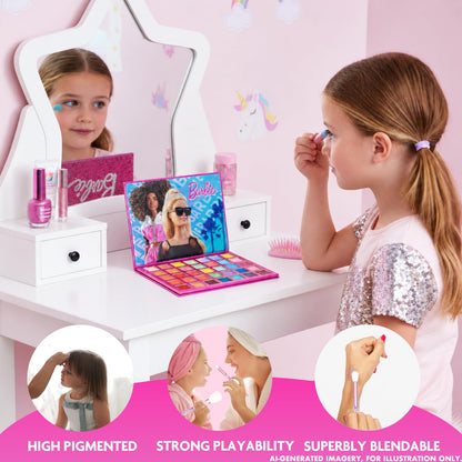 Barbie 35-Well Shadow Palette with 8 Brushes, Ages 8+