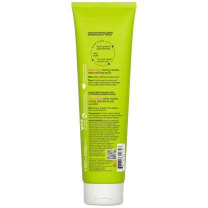 Pacifica Kale Detox Face Wash for Oily & Acne-Prone Skin, Deep Cleansing Facial Cleanser & Makeup Remover with Super Greens Kale, Seaweed & Clay, 5 fl oz –Clean Beauty, Vegan & Cruelty-Free