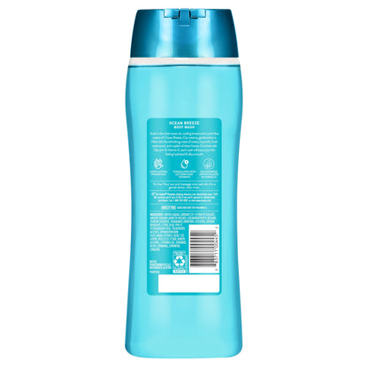 Suave Ocean Breeze Moisturizing Body Wash with Glycerin & Vitamin E, Hydrating Formula For Soft, Smooth Skin, Long Lasting Fragrance, 18 FL OZ