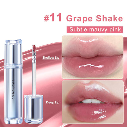 JUDYDOLL Lip Plumper Gloss Tinted Lip Balm Moisturizing Red Lipstick
