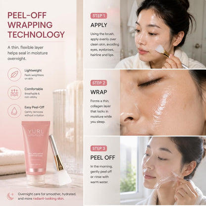 Collagen Night Wrapping Mask, Collagen NightWrapping Peel-Off Mask,2.53 Fl