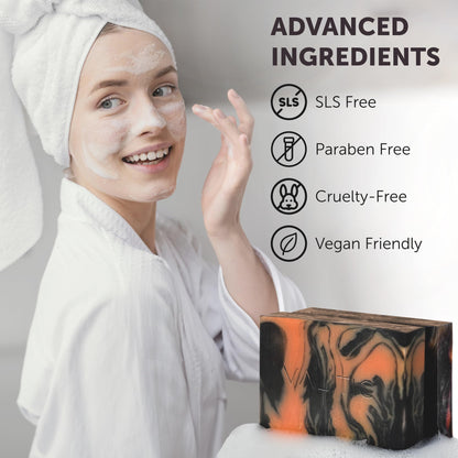 VALITIC Charcoal Kojic Acid Turmeric Black Soap for Dark Spots, 4 Pack