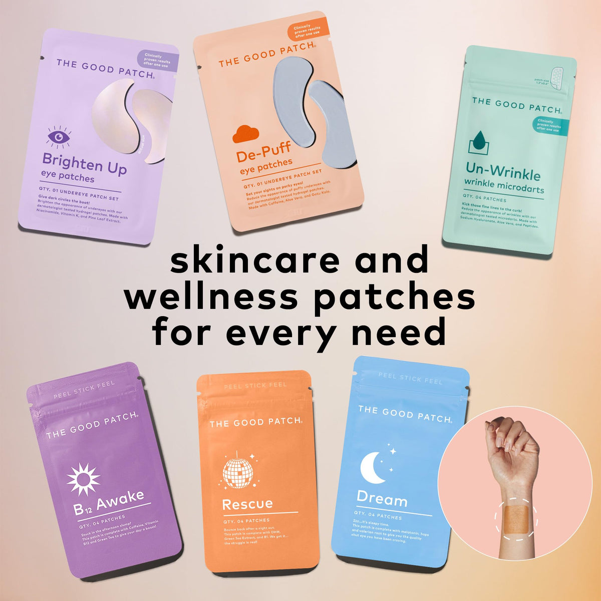 The Good Patch De-Puff Cooling Under Eye Patches (12 Pairs)