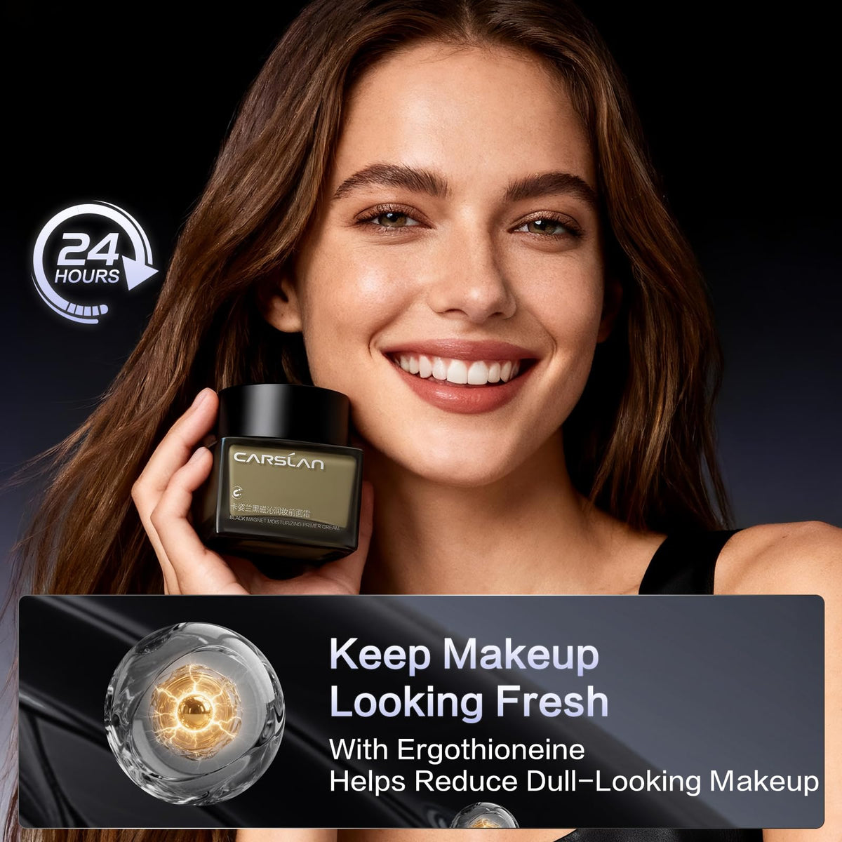 CARSLAN Black Magnet Moisturizing Primer Cream For Smooth, Non-cakey Makeup