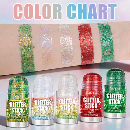 DAGEDA Red Face Body Glitter Stick,Sparkling Hair Glitter Makeup 32G
