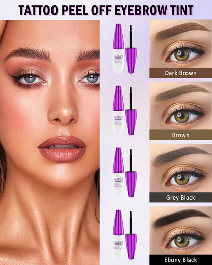 Eyebrow Gel Tattoo Waterproof,Dark Brown Eye Brow Stain Peel Off for Women