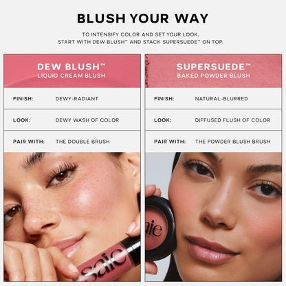 Saie SuperSuede Baked Blush Powder, Mia (0.1 oz)