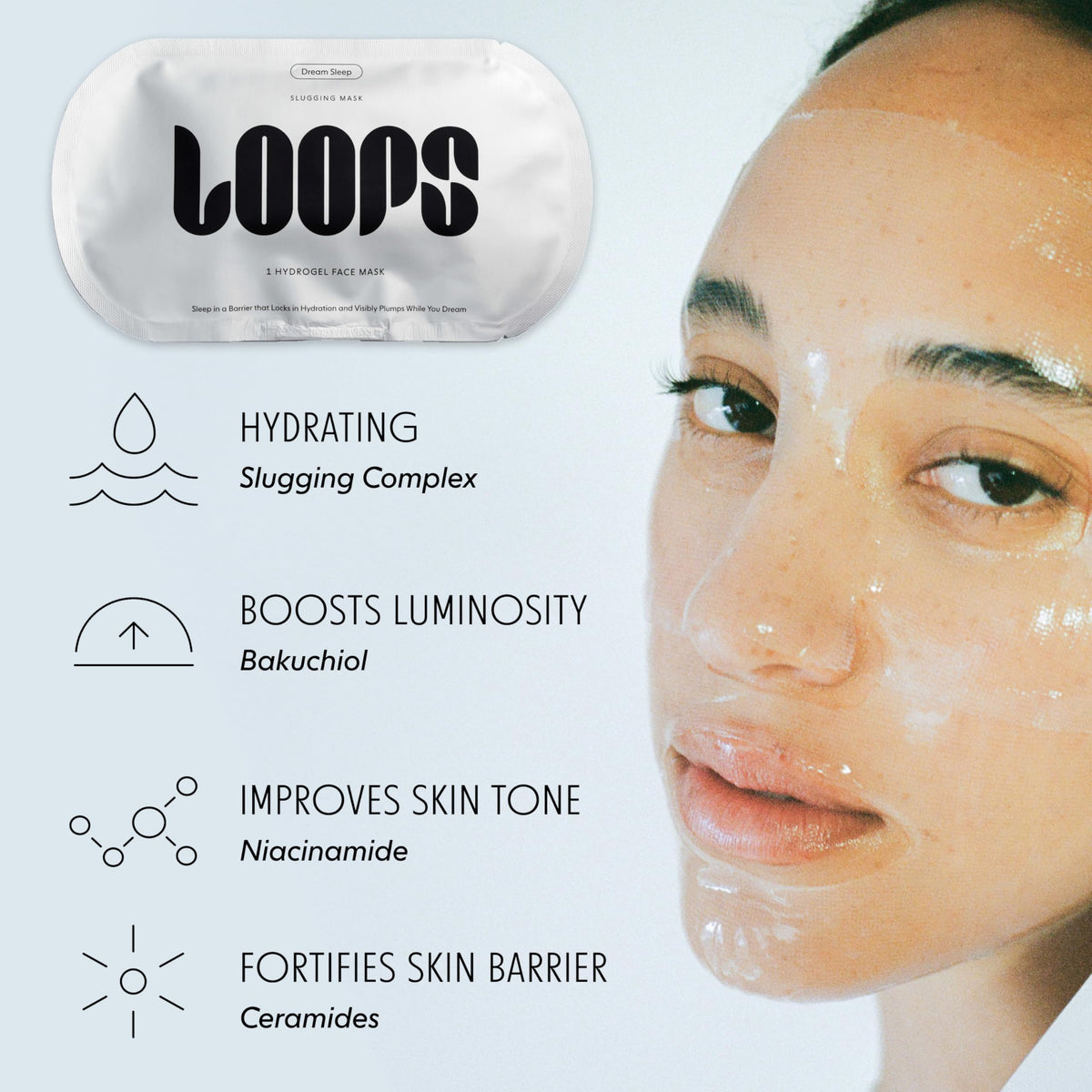 LOOPS Variety Loop Kit - Hydrogel Korean Face Masks, 5 Masks