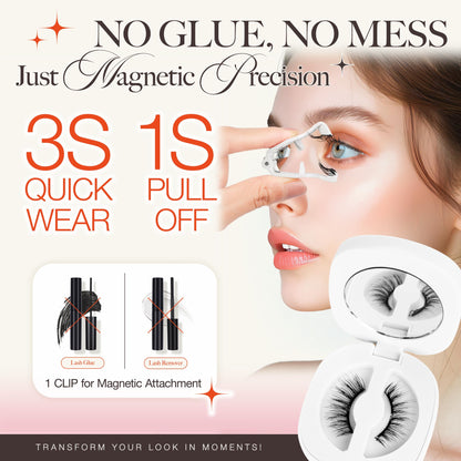 LASHVIEW Upgrade Magnetic Eyelashes with Applicator Reusable Soft Magnetic Eyelashes Natural Look No Glue Needed Lashes Kit Easy to Wear and Remove(A02)