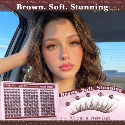 Brown Lash Clusters Natural Eyelash Clusters Dark Brown Eyelash Extensions