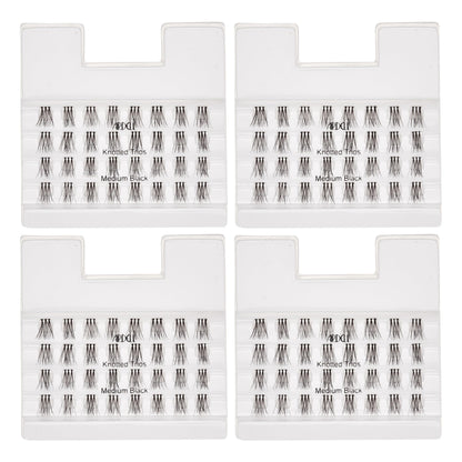 Ardell Knotted Flare Lashes Trios Lash Clusters Medium Black, 32 Ct, 4 Pack