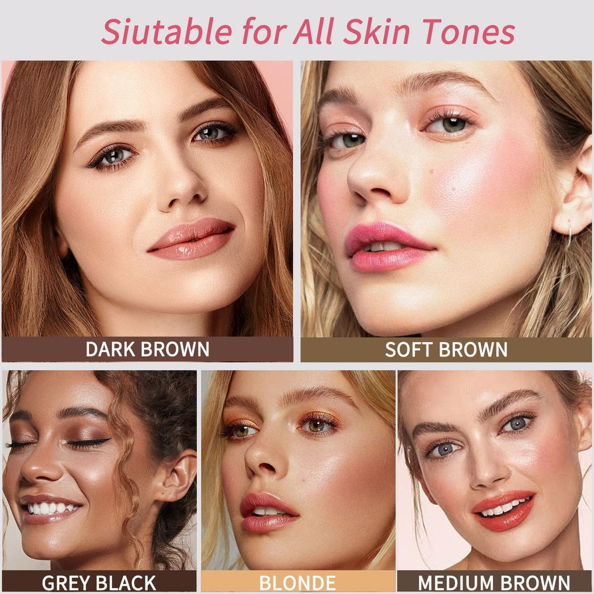 Eyebrow Stencils, Eye Brow Stencil Kits Waterproof Eyebrow Stamp Perfect Eyebrows, Smudge-proof Brow Stamp Eyebrow Kit for Women With 10PCS Eyebrow Shaping Kit Long-Lasting, Medium Brown