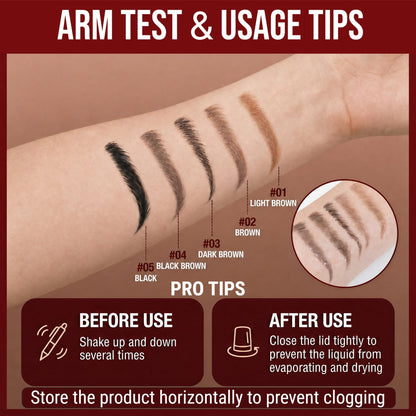 Eyebrow Pencil for Women, 2-in-1 Microblading Eyebrow Pen with 4D Square & Ultra-Fine Tips, Waterproof Long-Lasting Brow Pencil, Hair-Like Strokes for Natural Fuller Brows with Brow Brush, Black Brown