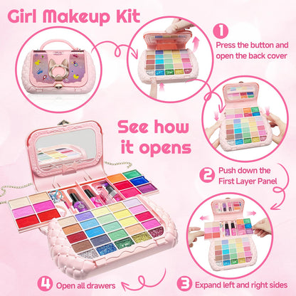 Kids Makeup Kit for Girl, Real Washable Kids Makeup Sets for Girls 5-8