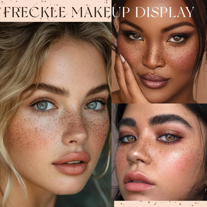 HOSAILY 2 in 1 Dual Ended Dark Brown Freckle Stamp&Freckle Pen, Waterproof Quick Dry Soft Dot Faux Freckles, Natural Lifelike Long Lasting Fake Freckle Marker Pencil Face Decoration Sunkissed Makeup
