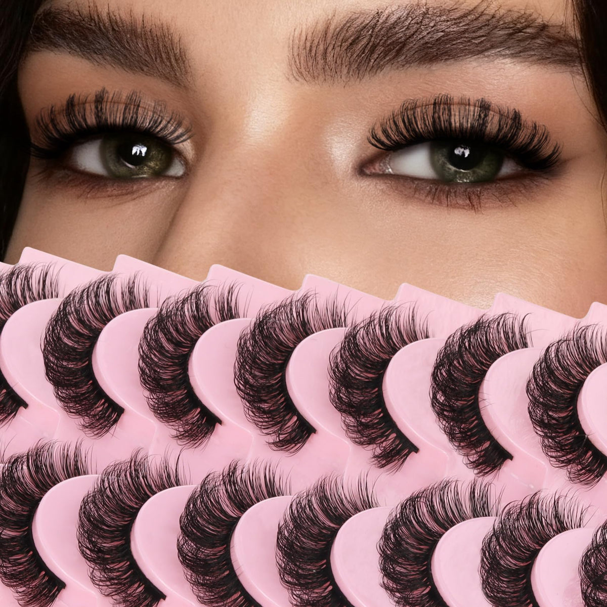 Ahrikiss Lashes Russian Strip Lashes Fluffy False Eyelashes D Curl (D03)