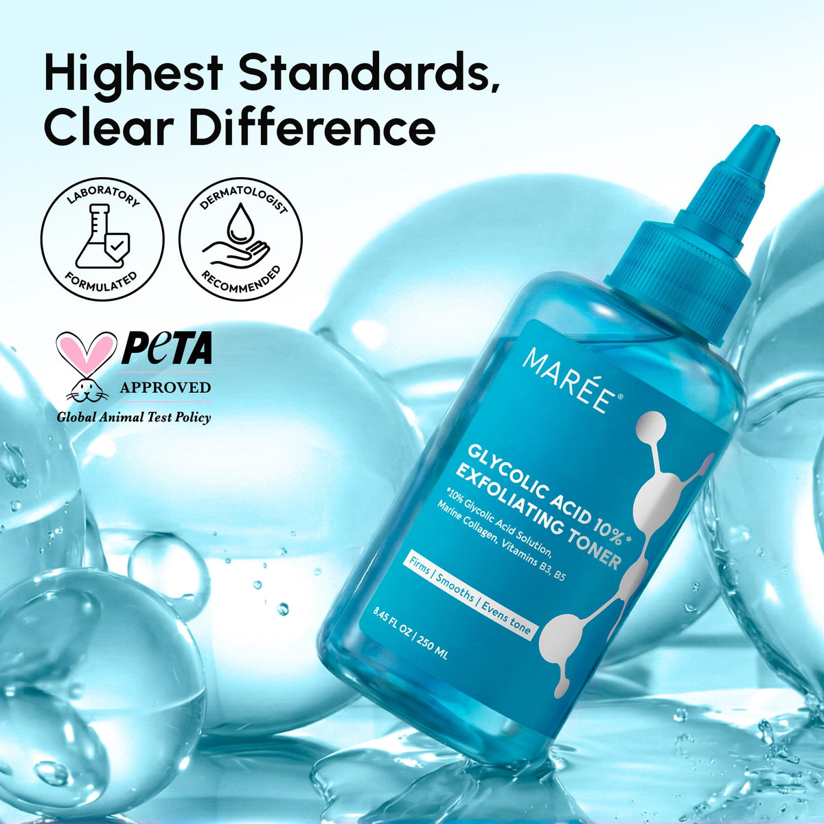 MAREE Toner Glycolic Acid Exfoliating Toner for Face Acido Glicolico para Manchas