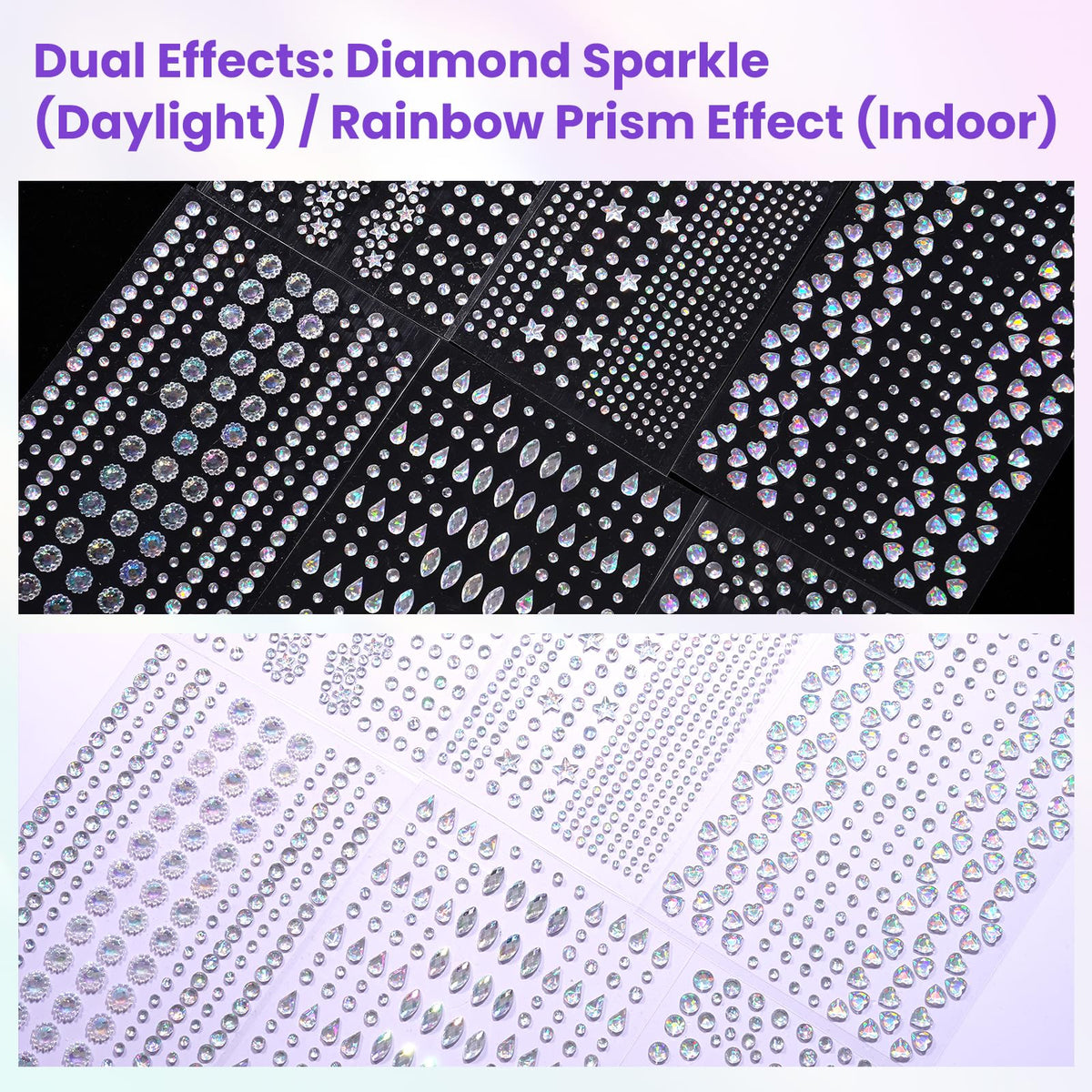 1965Pcs Face Gems for Women, Self-Adhesive Eye Jewels for Body and Hair