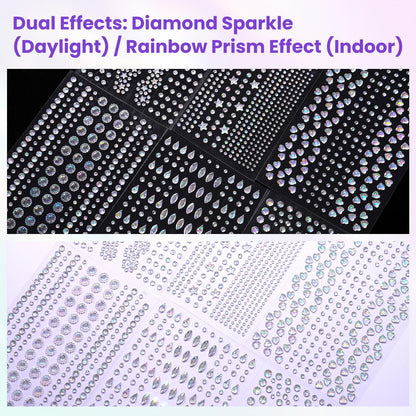 1965Pcs Face Gems for Women, Self-Adhesive Eye Jewels for Body and Hair