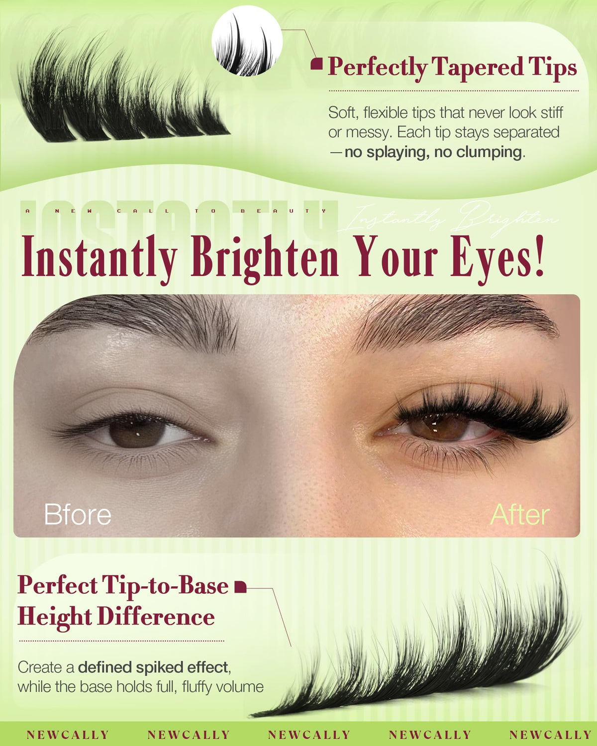 Fluffy Lash Clusters with Spikes Manga Eyelash Clusters Wispy Mega Volume