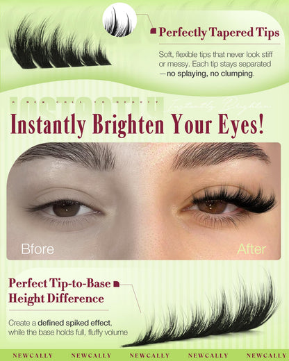 Fluffy Lash Clusters with Spikes Manga Eyelash Clusters Wispy Mega Volume