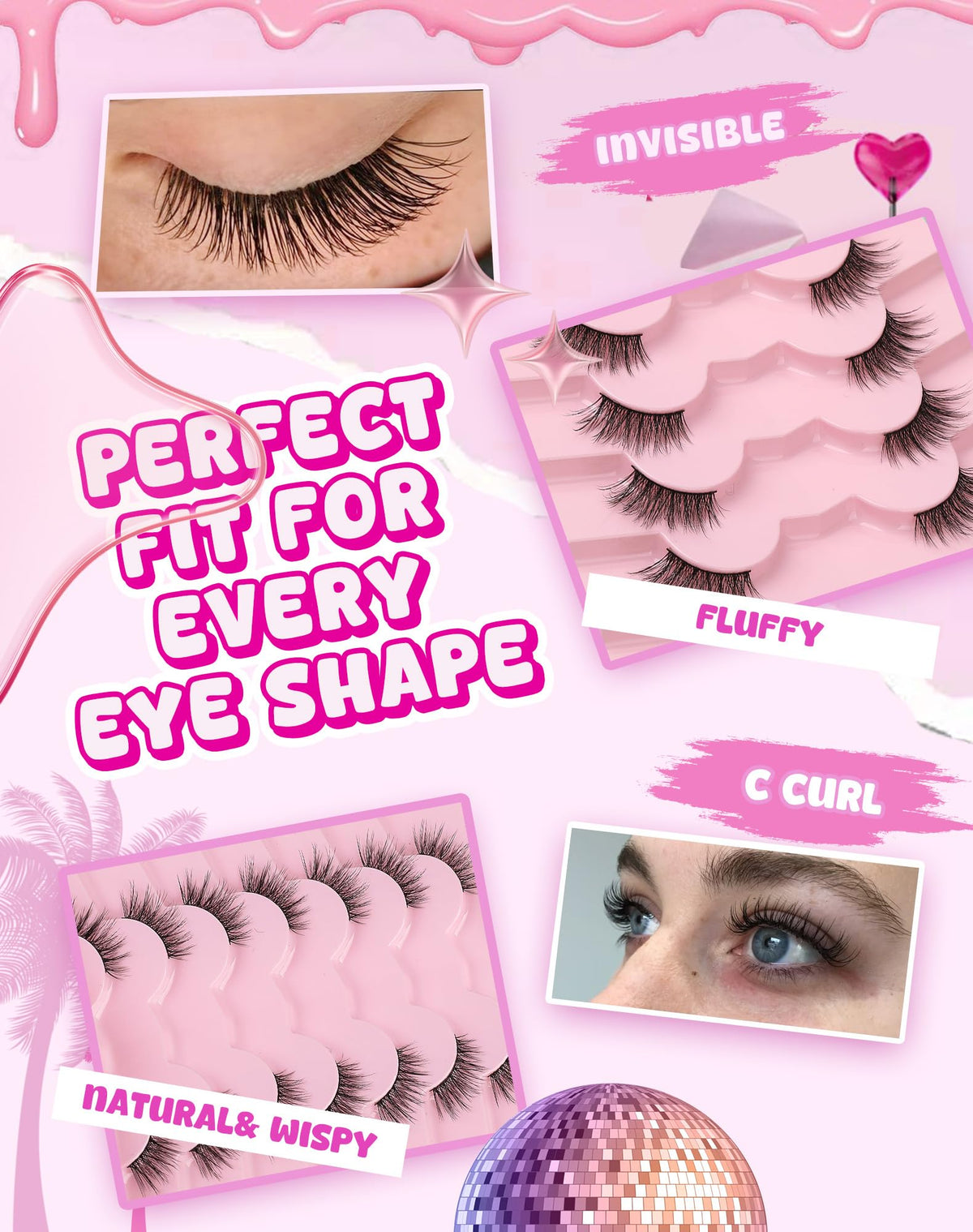 Half Eyelashes Cat Eye Lashes Wispy End False Eyelashes Corner Lashes Cat Eye Lashes 3/4 Lashes Short Eyelashes HF02