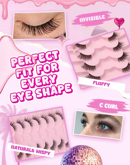 Half Eyelashes Cat Eye Lashes Wispy End False Eyelashes Corner Lashes Cat Eye Lashes 3/4 Lashes Short Eyelashes HF02