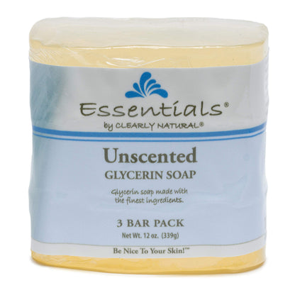 CLEARLY GLYCERIN Bar Soap, Unscented, 4 Ounce, Pack of 3