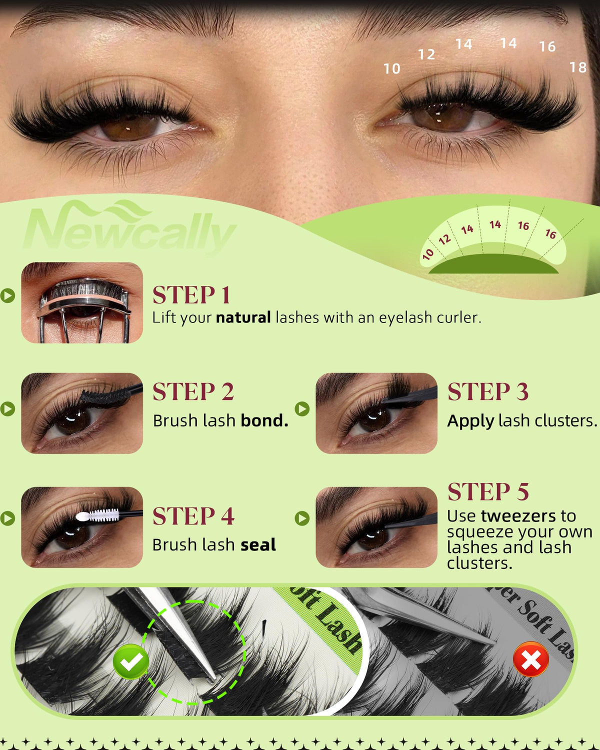 Fluffy Lash Clusters with Spikes Manga Eyelash Clusters Wispy Mega Volume