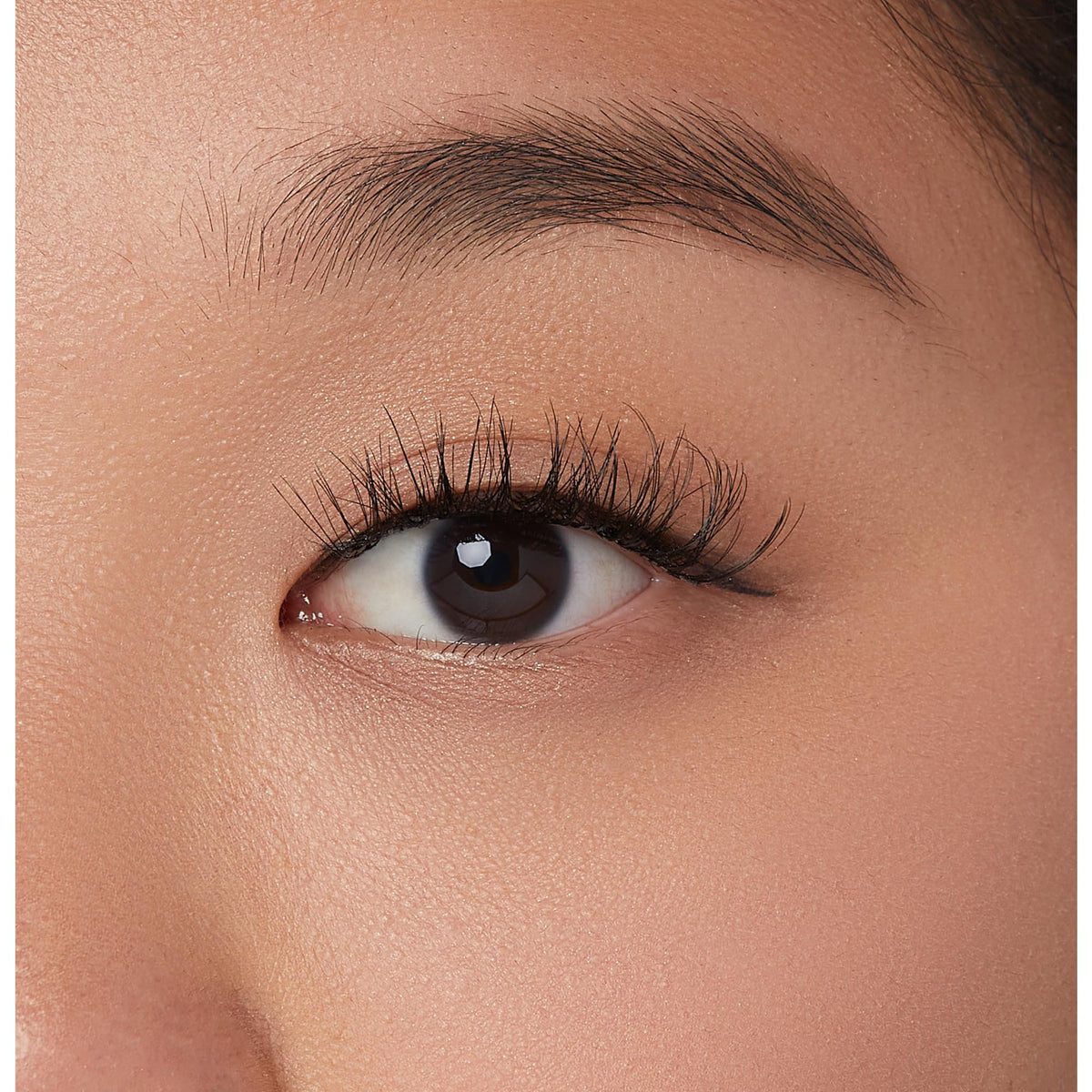 Kiss Impress Falsies Press On Self Adhesive Eyelashes, 14mm-16mm Natural Volume Press On Lashes, Black, No Glue Needed, Invisible Band, 12 Lash Clusters - Edgy