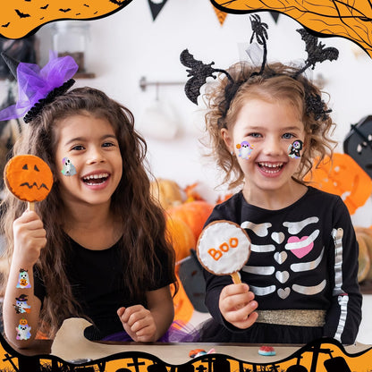 JUNEBRUSHS 120 Pcs Halloween Glitter Temporary Tattoos