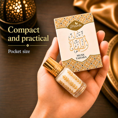 Dizurde Musk Al Tahara 6mL (0.20 Fl Oz) | White Musk Perfume for Women | Egyptian Musk Oil Arabian Perfume | Soft Skin Scent for Everyday Wear & Layering