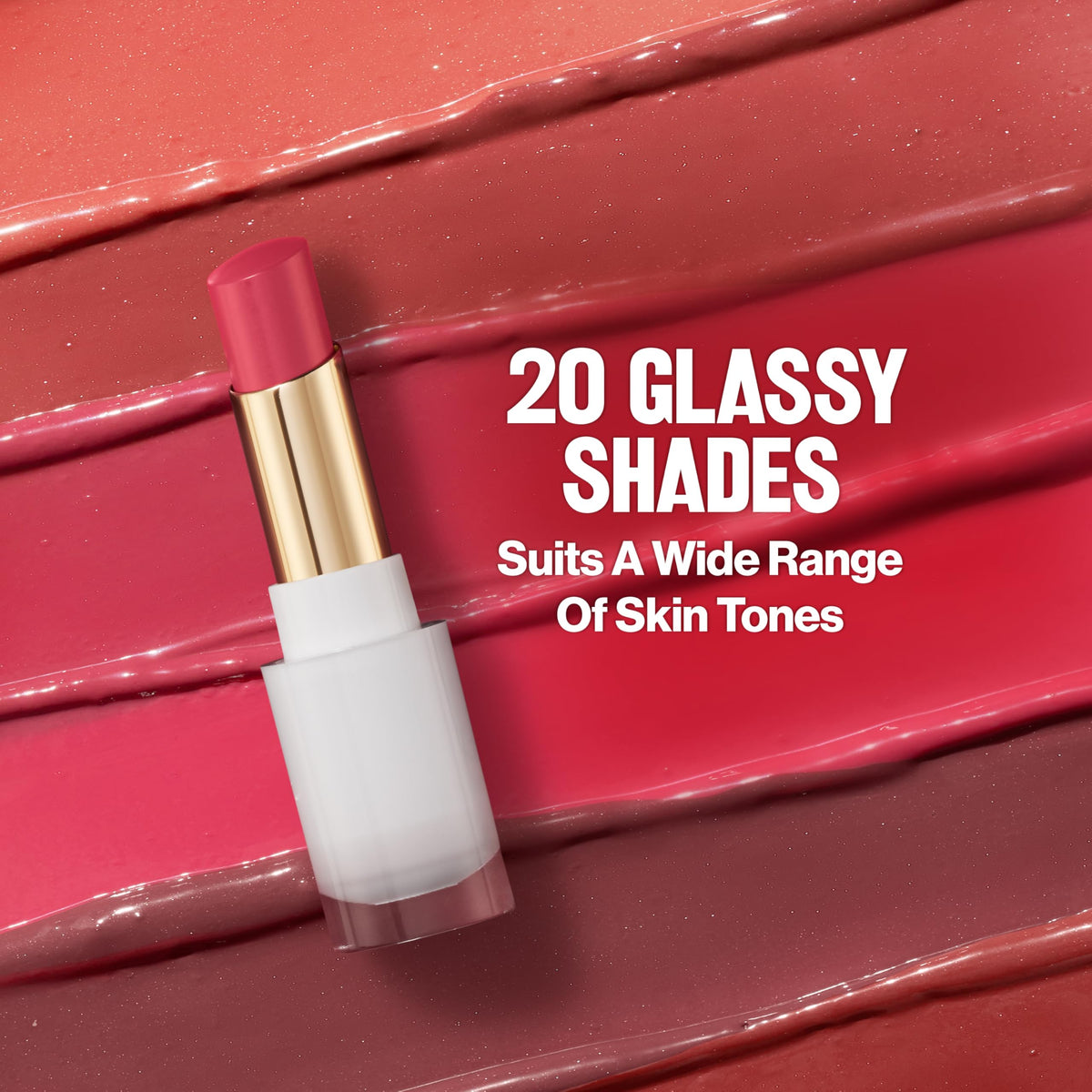 REVLON Super Lustrous Glass Shine Balm, 018 Beaming Strawberry, 0.11 oz